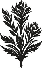 Acanthus flower bouquet silhouette vector illustration isolated on a white background