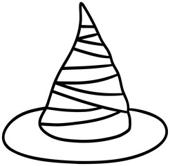 Cartoon Illustration of a Witch or Wizard Hat Sticker