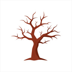 Isolated Dead Tree Silhouette Vector Design
