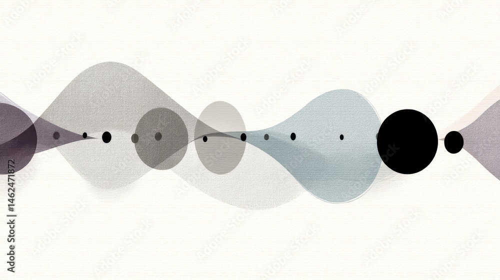 Poster abstract wave design with shapes and varying tones.