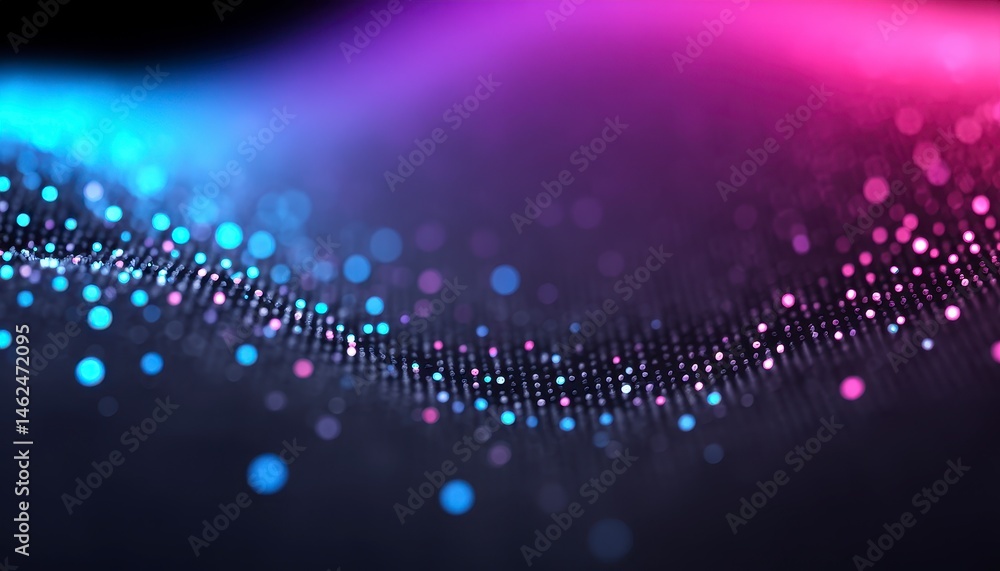 Poster abstract colorful bokeh with light effects on a dark background.