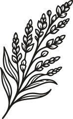 Acanthus flower bouquet silhouette vector illustration isolated on a white background