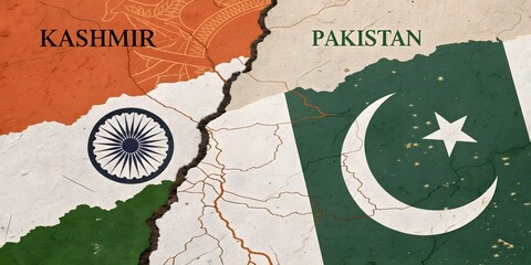 A fractured land, Kashmirs contested territory divides India and Pakistan, a visual representation of historical conflict and unresolved borders. The image powerfully depicts the deep divisions.
