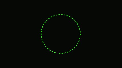 rotation circle glowing loop animation. glowing light circle loading icon animation green background. abstract expanding circles animation. isolated on transparent background. 4k background