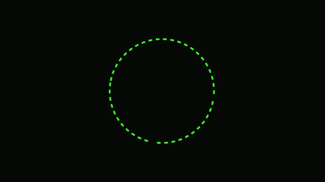 rotation circle glowing loop animation. glowing light circle loading icon animation green background. abstract expanding circles animation. isolated on transparent background. 4k background