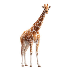 Naklejka premium Majestic Giraffe in Full-Body Portrait , isolated on white background png
