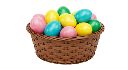Colorful Easter Eggs in a Basket