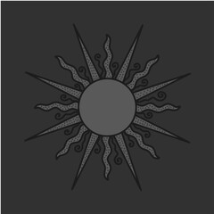 antique sun illustration; vintage solar depiction