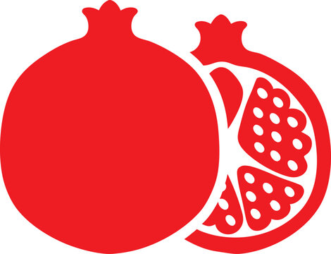 recommend clip art: pomegranate silhouette, pomegranate fruit icon vector illustration