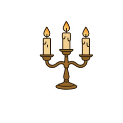 Illustration of Candelabra with Lit Candles