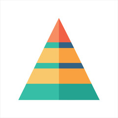 Pyramid Chart Flat Style Icon Vector Illustration