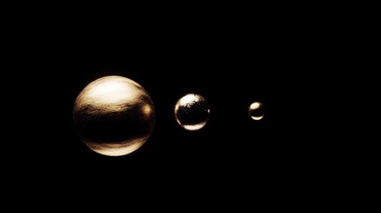 Gold spheres in a dark cosmic alignment.