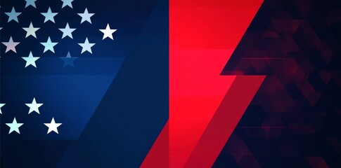 Fototapeta premium Stars and Stripes Lightning Bolt, Patriotic, Abstract