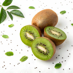 Fototapeta premium Kiwi is a small, brown, fuzzy fruit