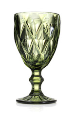 One empty clean glass isolated on white