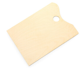 Empty wooden palette isolated on white, top view