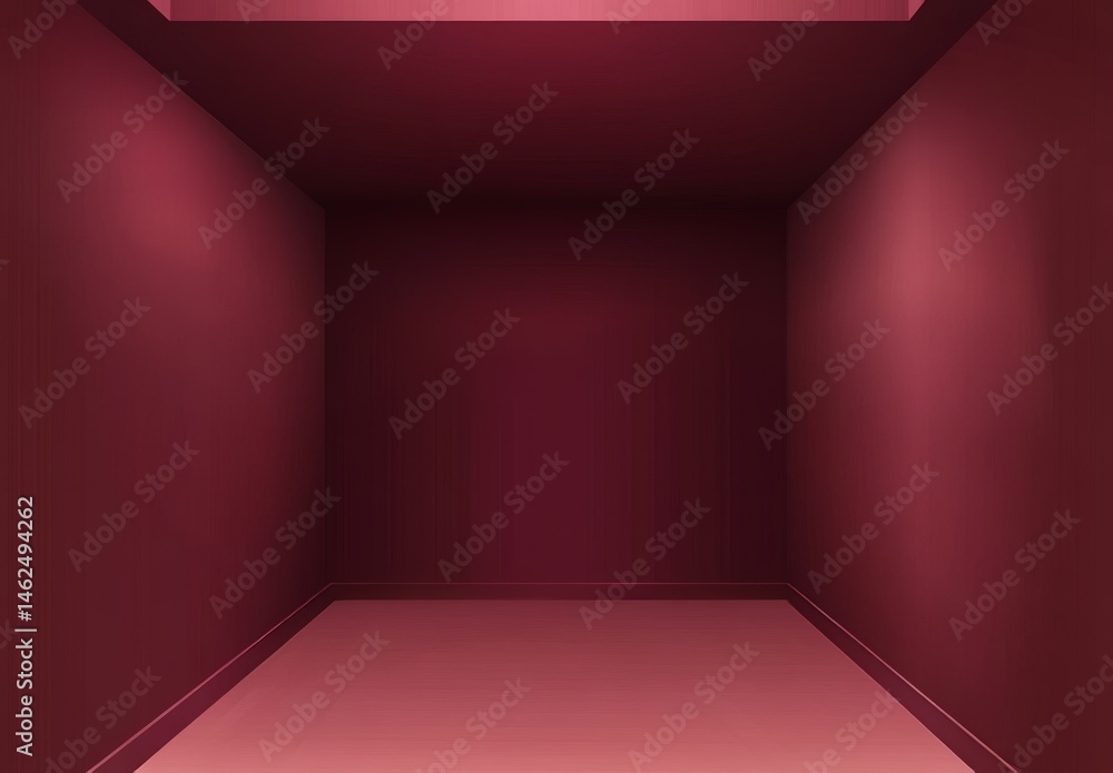 Poster product display is facilitated by the modern empty space of a gradient studio, complete with a burgu