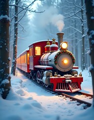 steam train in the forest