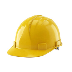 Fototapeta premium yellow hard hat, Engineer helmet on transparent background.