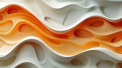 a white and orange wave pattern