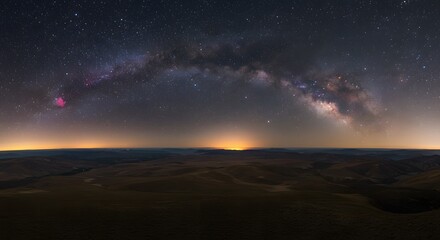 Fototapeta premium Night Sky Milky Way Over Hills