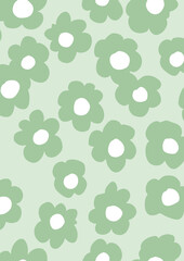 Retro groovy flower pattern cover background
