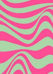 Retro groovy abstract wavy lines cover background