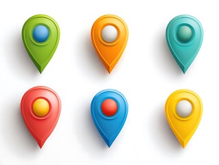 Fresh Location Marker Icons for Navigation Interface Design