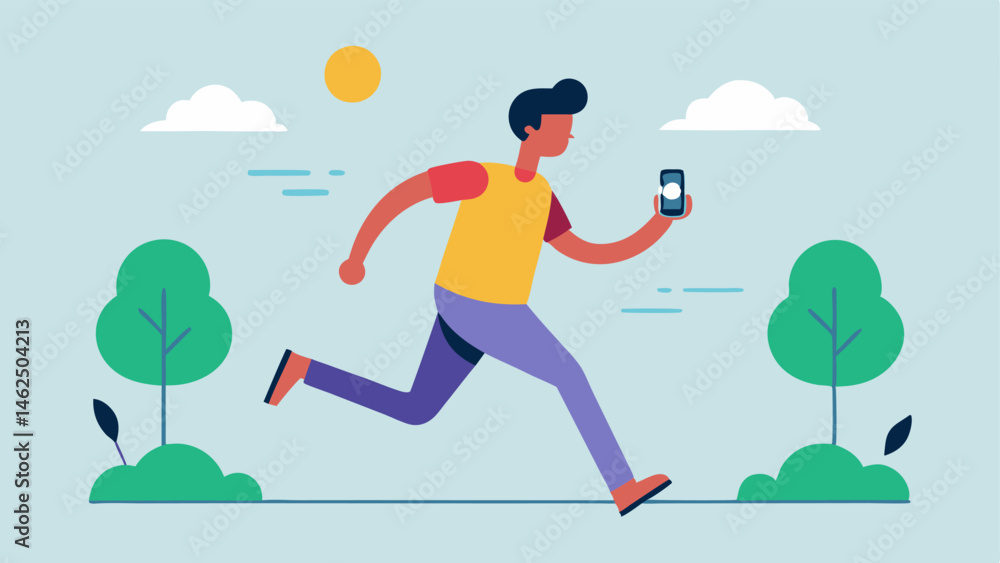 Poster lifestyle integration a scene with a person wearing the glucose monitor while jogging in a park show