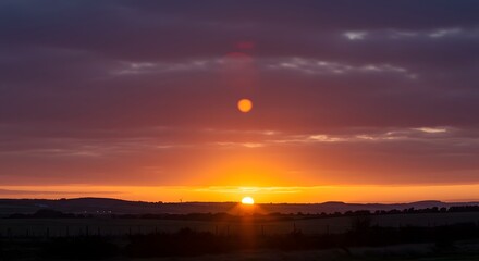 Naklejka premium Sunset Over Landscape