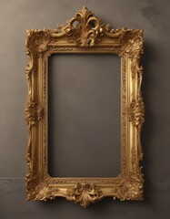 Ornate gold vintage frame, elegant baroque style ,  decorative frame,  embellishment, gold