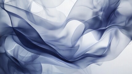 Fototapeta premium Abstract flowing fabric in shades of blue on white background