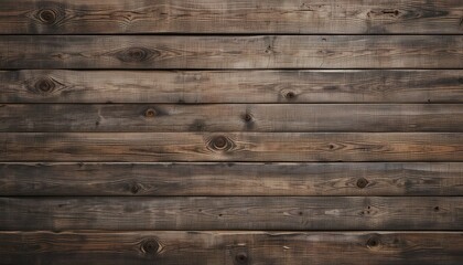 Weathered Wooden Planks with Prominent Knots and Subtle Grain Va