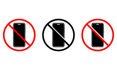 no phone allowed sign icon,  Set Of No Phone Allowed, Simple Icon Vector Design, best used for presentation, application, web and banner