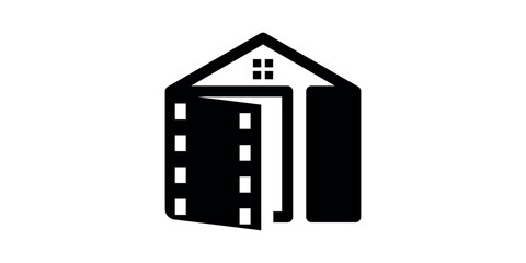 movie house logo design, cinema, logo design template, symbol, icon, vector, creative ideas.