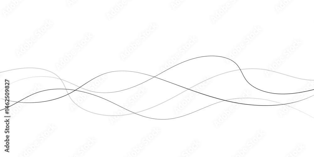 Aufkleber a minimalist abstract image featuring multiple, interwoven, wavy lines in varying thicknesses and da