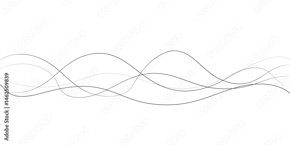 Aufkleber a minimalist abstract image featuring multiple, interwoven, wavy lines in varying thicknesses and da