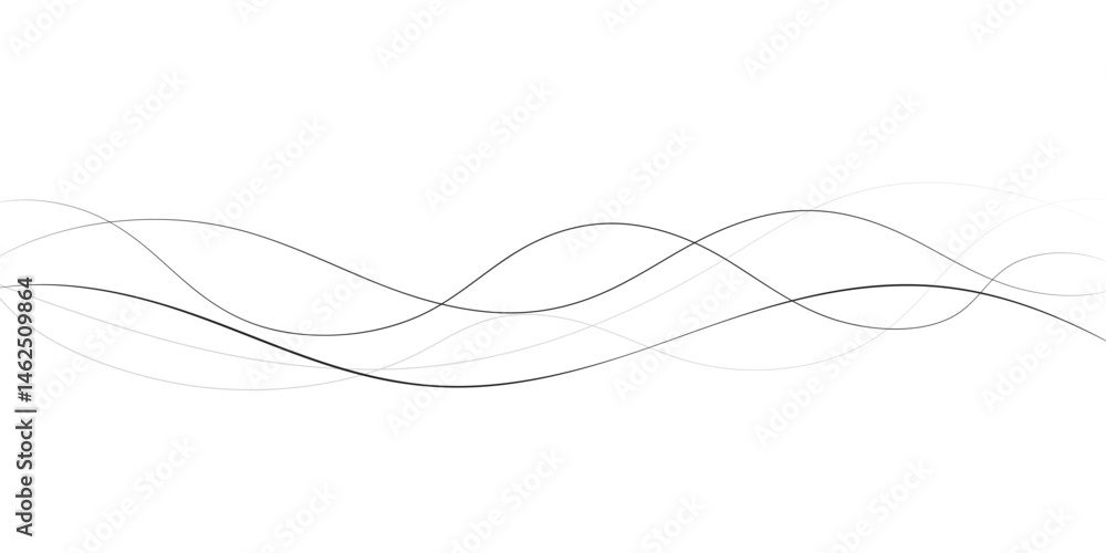 Aufkleber a minimalist abstract image featuring multiple, interwoven, wavy lines in varying thicknesses and da
