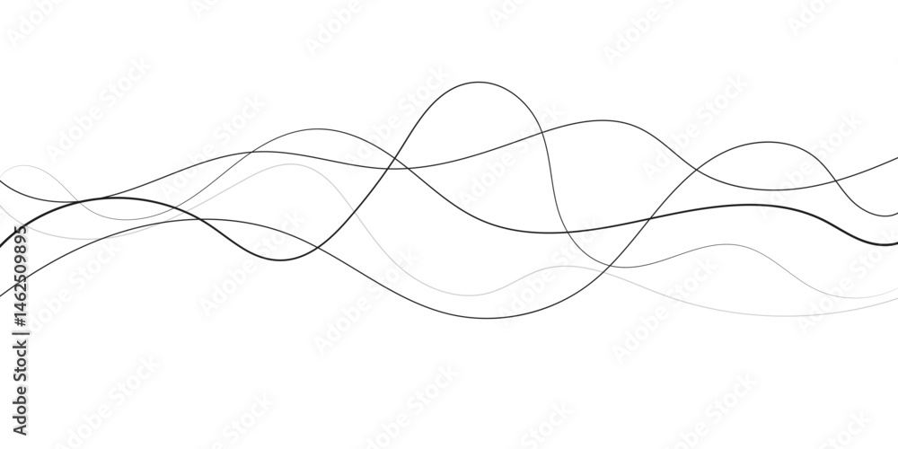 Aufkleber a minimalist abstract image featuring multiple, interwoven, wavy lines in varying thicknesses and da