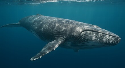 Naklejka premium Humpback Whale Underwater