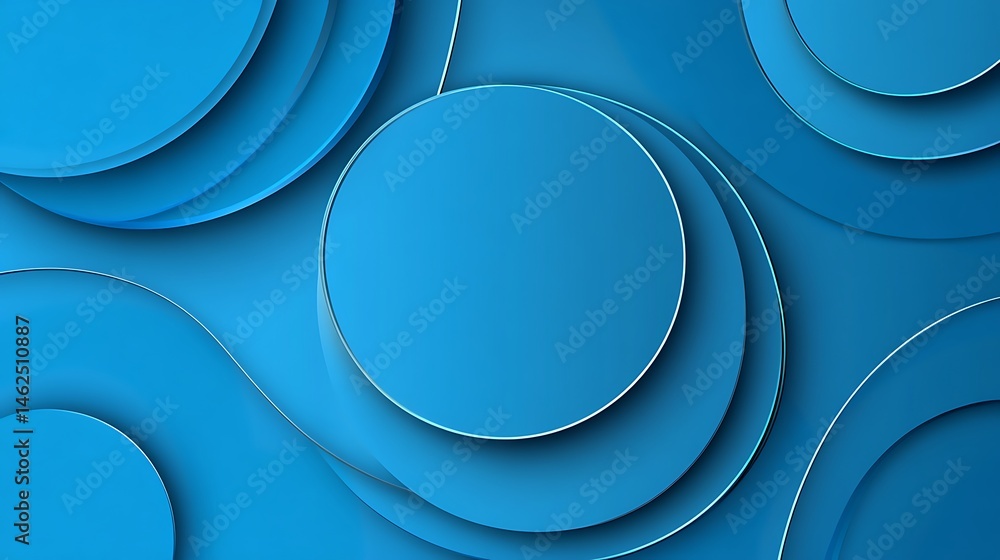 Poster minimal blue gradient background with abstract circles