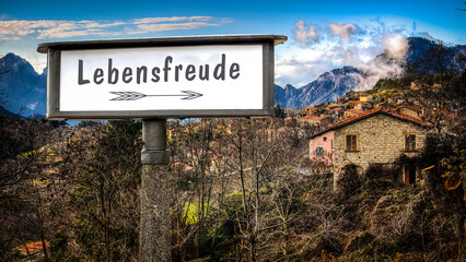 Fototapeta premium Signposts the direct way to High Spirits