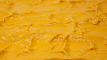 Yellow sauce splashes as a background.