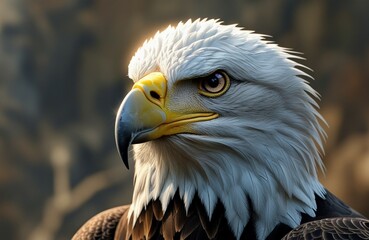 Majestic Bald Eagle Portrait A Close-Up View