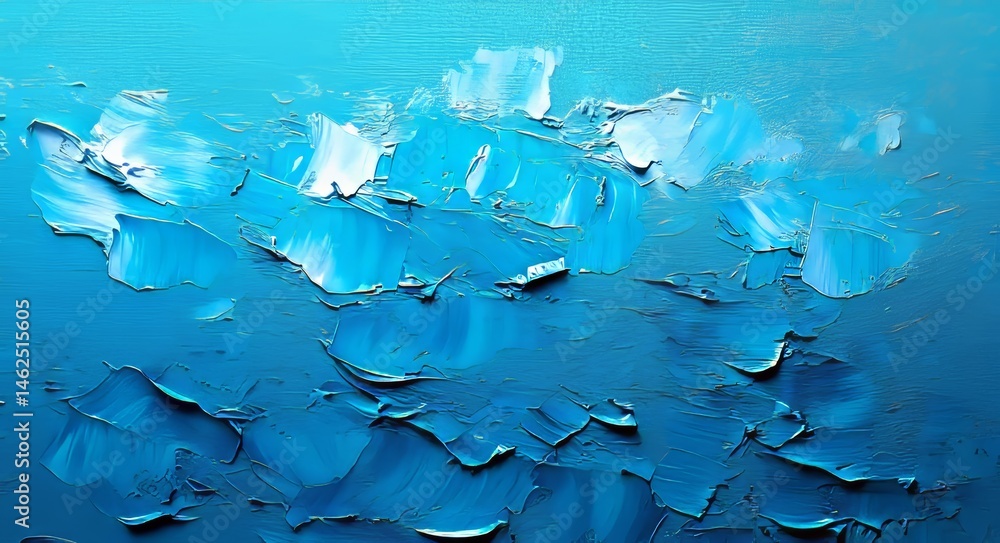Poster white paint strokes on blue background create an abstract texture art with a rough surface, characte