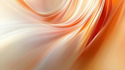 Abstract orange and white curved lines background with smooth gradient texture