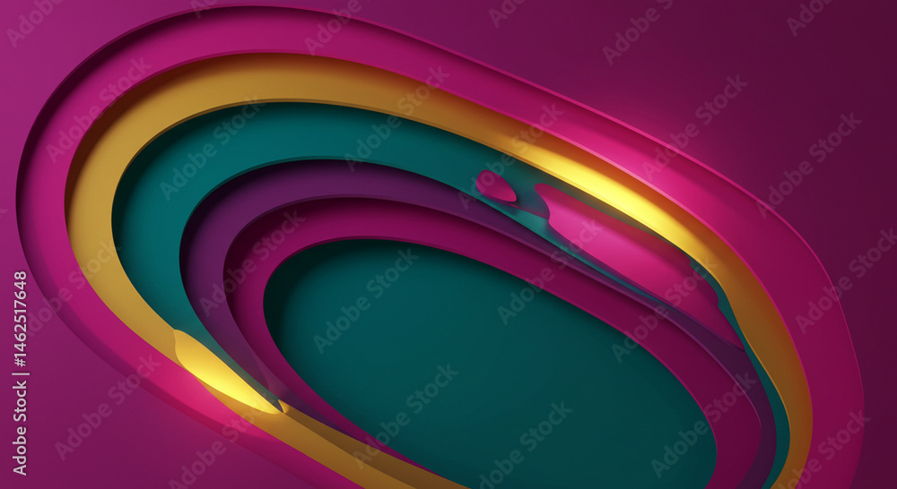 Poster abstract colorful layered paper cut background design with smooth curves