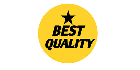 Best Quality Star Badge – Bold Round Yellow Label for Premium Product Stickers & Top-Rated Tags