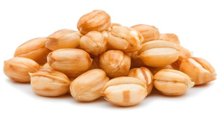 Obraz premium Closeup of Roasted Barley Grains Pile, Organic Food