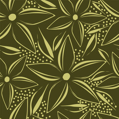 Trendy stylish Hand drawn floral pattern with paisley and indian flower motifs. damask modern style pattern , Design for fashion , fabric, textile, wallpaper , wrapping and all prints
